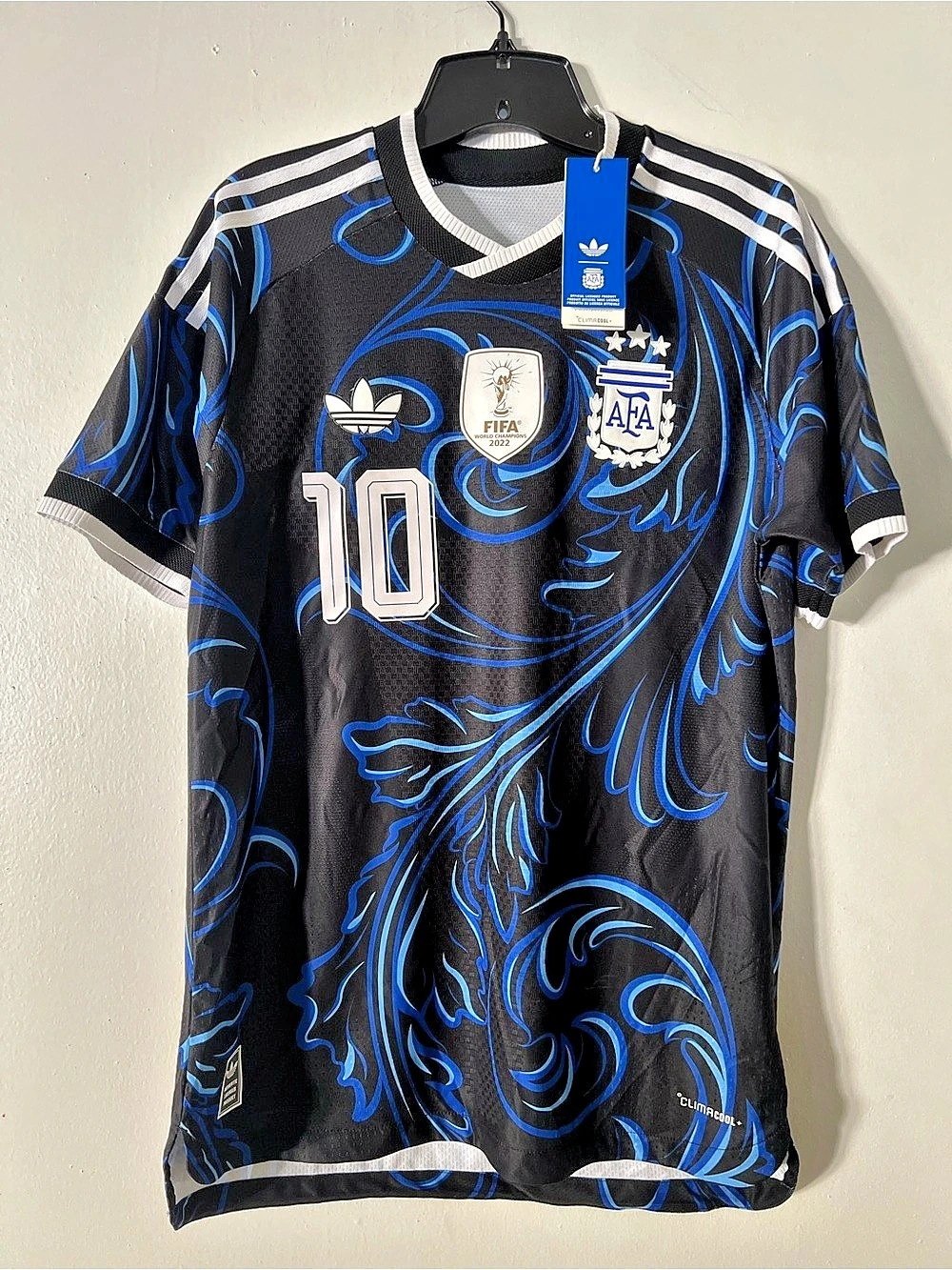 adidas Argentina Messi #10 Jersey Black & Blue Size SMALL NWT